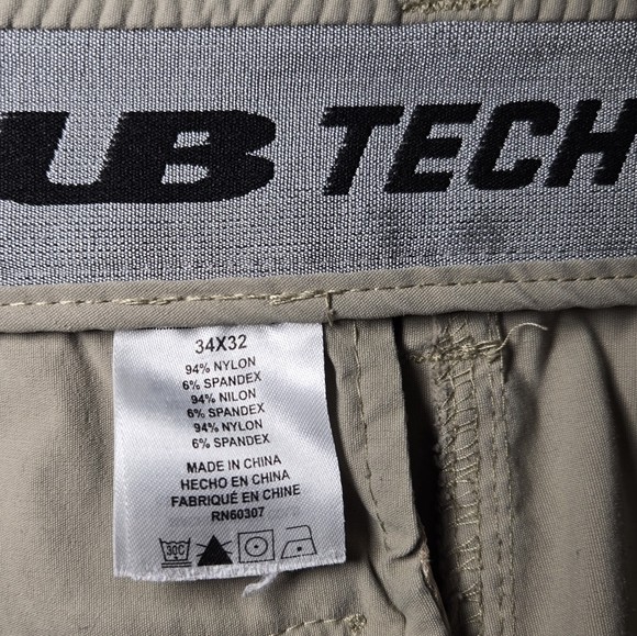 UB Tech Men’s Khaki Cargo‎ Pants Size 34x32 Utility Outdoor Work Style - Picture 8 of 11